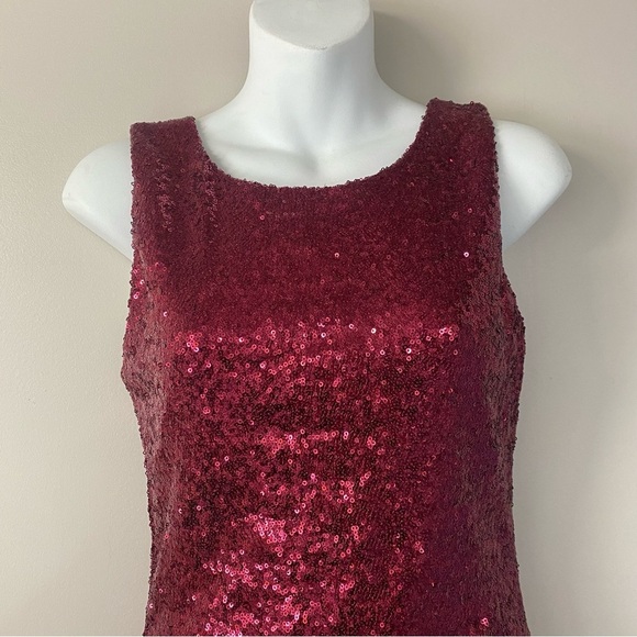 Womens Cristal Doll Red Disque Sequin Dress Size Small - Picture 2 of 7
